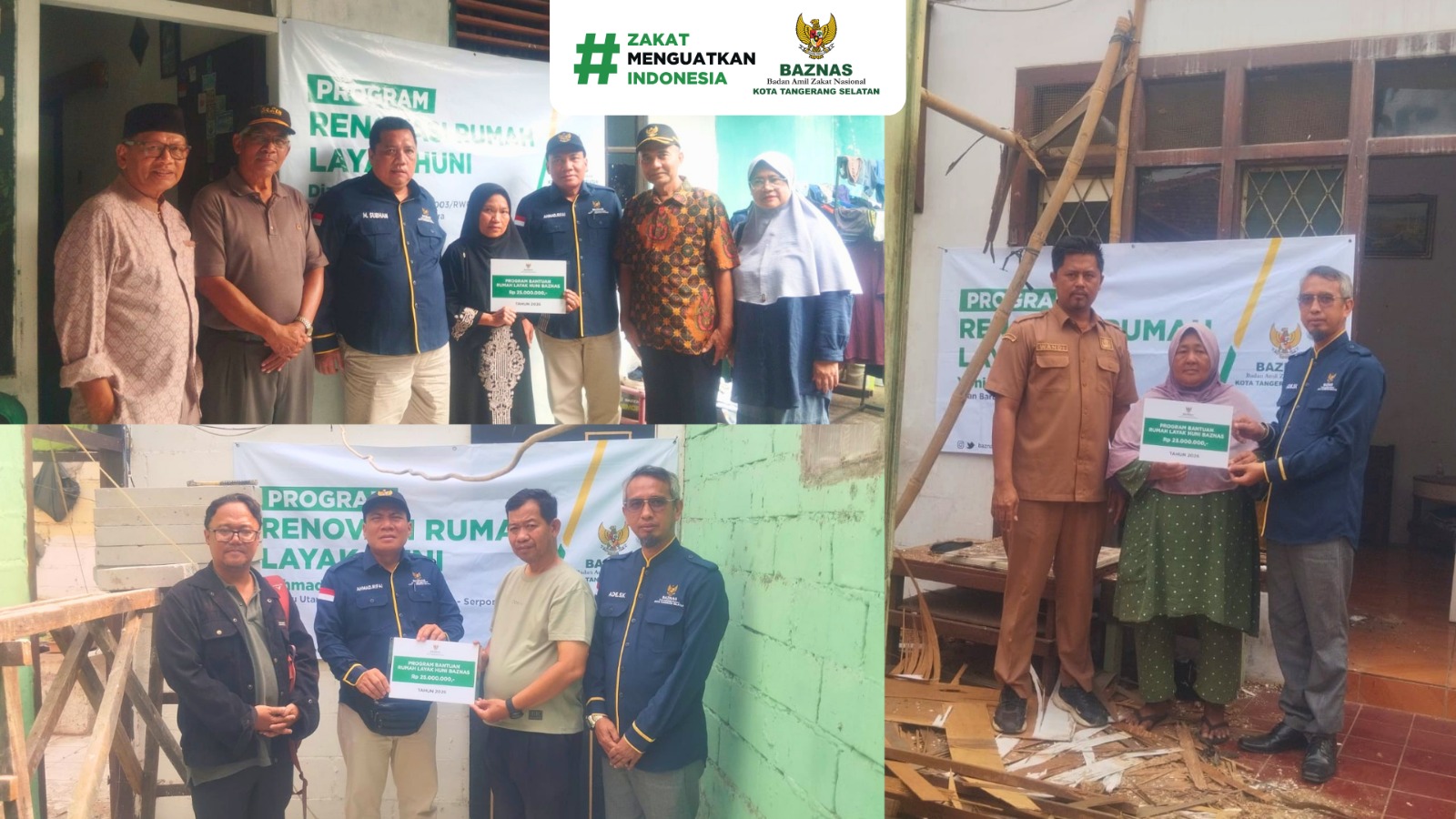 ZAKAT YANG MENGUBAH KEHIDUPAN : BAZNAS KOTA TANGERANG SELATAN BANTU RENOVASI TIGA RUMAH MUSTAHIK