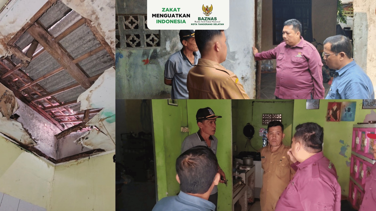 BAZNAS Kota Tangerang Selatan Hadir Bantu Perbaikan Rumah Hasan Basari yang Rusak Akibat Hujan Deras