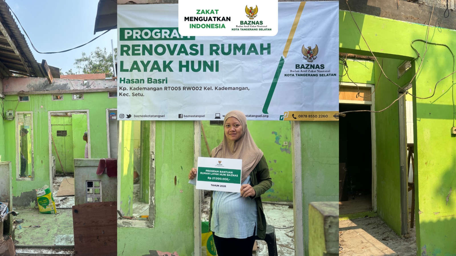 Jelang Persalinan Rumah Rubuh Keluarga Hasan Basri Direnovasi BAZNAS Kota Tangerang Selatan